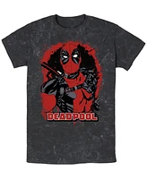 Fifth Sun Mens Painted Deadpool Short Sleeve Mineral Wash Tee