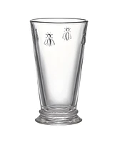La Rochere Napoleon Bee Bubble Tea Glass with Wood Lid and Straw, 15 oz.