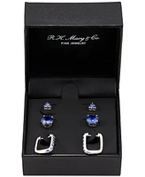 3-Pc. Set Lab-Created Sapphire Stud & Hoop Earrings (3-3/4 ct. t.w.) in Sterling Silver