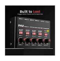 Pyle Compact Bluetooth 4-Channel Line Mixer with Usb Audio Interface