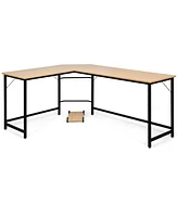 Costway L-Shaped Computer Desk Corner Workstation Study Gaming Table