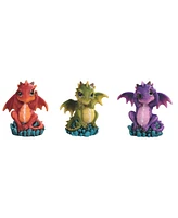 Fc Design 3-pc Set 4"H Wise Cute Dragon Figurine Decoration Home Decor Perfect Gift for House Warming, Holidays and Birthdays