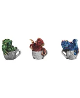 Fc Design 3-pc Set 2.5"H Dragon on Cup Fugurine Decoration Home Decor Perfect Gift for House Warming, Holidays and Birthdays