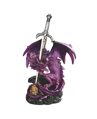 Fc Design 5.5"H Purple Dragon with Sword Figurine Decoration Home Decor Perfect Gift for House Warming, Holidays and Birthdays