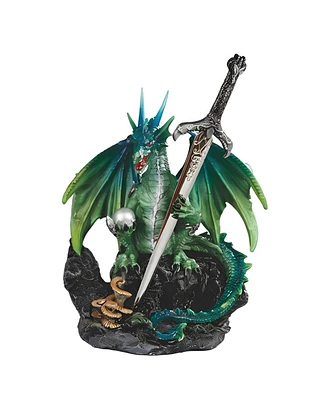 Fc Design 6"H Green Dragon with Sword Figurine Decoration Home Decor Perfect Gift for House Warming, Holidays and Birthdays