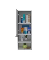 Depot E-Shop Savona Medicine Single Door Cabinet, Two Interior Shelves, Two External Shelves, White