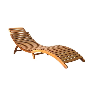 vidaXL Sun Lounger Solid Acacia Wood Brown