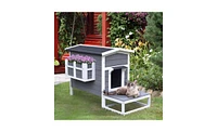 Slickblue Wooden Cat House - Stylish and Durable Retreat for Your Feline Friend