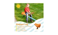 Slickblue Outdoor Kids Spinning Seesaw Sit-and-Spin Teeter Totter for Fun Play