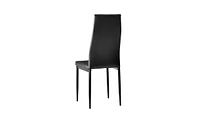 Slickblue 6pcs Elegant Assembled Stripping Texture High Backrest Dining Chairs Black