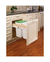 Rev-a-Shelf Double Pullout Top Mount Trash Can 35 qt., White, 4WCTM-21DM2