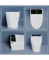 Lalahoo Smart Toilet Bidet with Tank Built in, Auto Open/Close, Heated Seat, Automatic Flush Bidet Toilet,Night Light, Elongated Japanese Toilets for