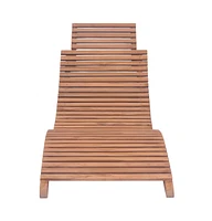 vidaXL Folding Sun Lounger Solid Teak Wood