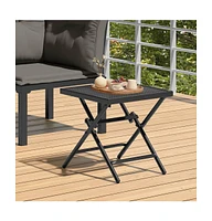 vidaXL Folding Patio Table Anthracite 15"x15"x15" Steel Mesh