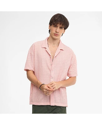 Campus Sutra Men's Strokes-Textured Shirt