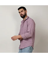 Men's Periwinkle Purple Embossed Geometric Shirt