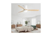 Sofucor 52" Ceiling Fan with Lights Remote Control Wood Blades Reversible Dc Motor