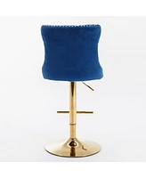 Slickblue Swivel Velvet Barstools Adjustable Seat Height 25-33 Inches, Elegant and Versatile Seating