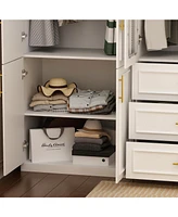 Famapy 8-Door Big Armoires with Hanging Rods, Drawers, Shelves