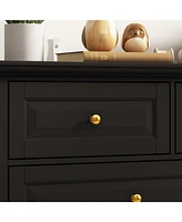 Homsee 9-Drawer Gray Wood Dresser Bedroom Storage Cabinet Modern Style