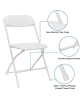 Slickblue 10pcs Injection Molding Classic Garden Plastic Folding Chair White