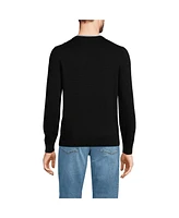 Lands' End Men's Fine Gauge Cotton V Neck Sweater