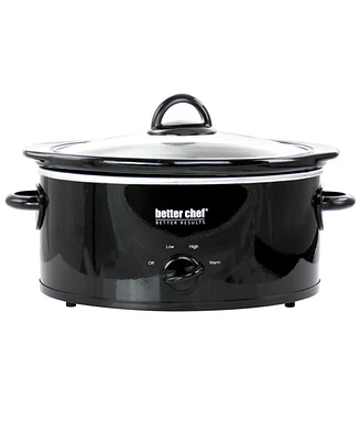 Better Chef 3 Quart Round Slow Cooker with Removable Stoneware Crock