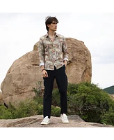 Campus Sutra Men's Multicolour Artistic Botanical Shirt