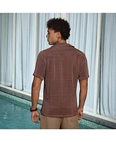 Campus Sutra Men's Chocolate Brown Puffy-Textured Shirt