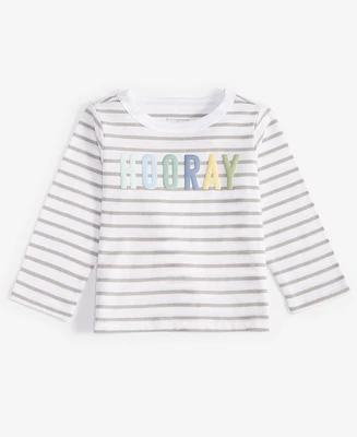 First Impressions Baby Girls Long-Sleeve Hooray Graphic T-Shirt, Created for Macy's