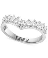 Effy Diamond Round & Baguette Chevron Ring (1/3 ct. t.w.) in 14K White Gold