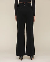 Avec Les Filles Women's High-Waist Flare-Leg Pants