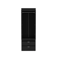 Depot E-Shop Portugal Armoire 70H", Double Door Cabinet, Two Drawers, Metal Handles, Rod