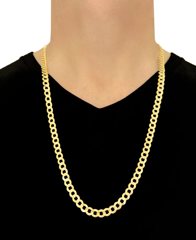 30" Open Curb Link Chain Necklace (7mm) in Solid 14k Gold