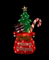 Northlight 41.75" 3D Lighted "Merry Christmas" Gift Bag Outdoor Yard Decoration