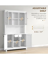 Homcom Kitchen Buffet Hutch Pantry Storage Cabinet,