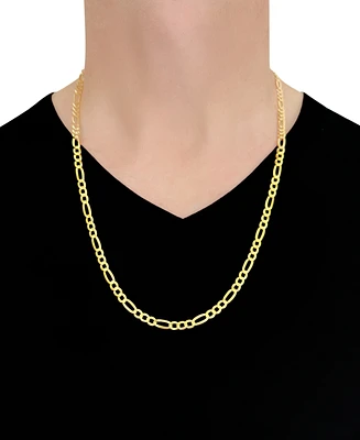 Italian Gold Figaro Link 26" Chain Necklace (5mm) in Solid 14k Gold