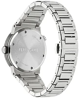 Ferragamo Men's Swiss F-80 Gmt Worldtime Stainless Steel Bracelet Watch 43mm