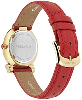 Ferragamo Women's Gancini Twisted Red Leather Strap Watch 28mm