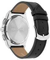 Ferragamo Men's Swiss Chronograph Vega Leather Strap Watch 42mm