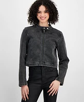 Tinseltown Juniors' Denim Moto Jacket