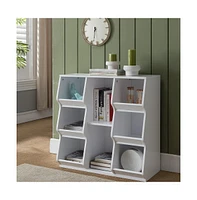 Kings Brand Furniture Brookline White Wood Cubby Storage Cabinet Unit