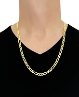 Italian Gold Figaro Link 26" Chain Necklace (6mm) in solid 14k Gold