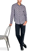Society of Threads Men's Regular-Fit Non-Iron Performance Stretch Paisley Print Button-Down Shirt