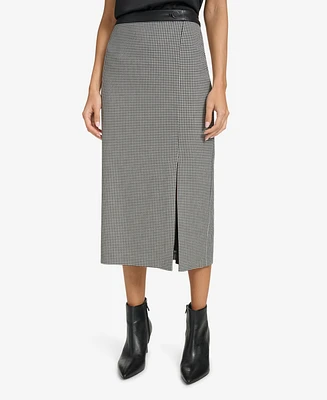 Calvin Klein Women's Houndstooth Long Pencil Skirt