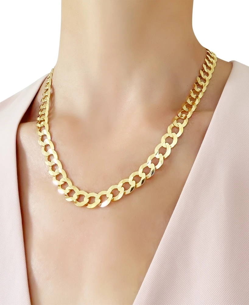 22" Curb Link Chain Necklace (10mm) in Solid 10k Gold