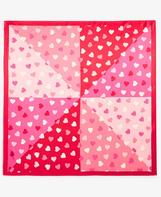 Holiday Lane Colorblock Hearts Square Scarf, Exclusively at Macy's