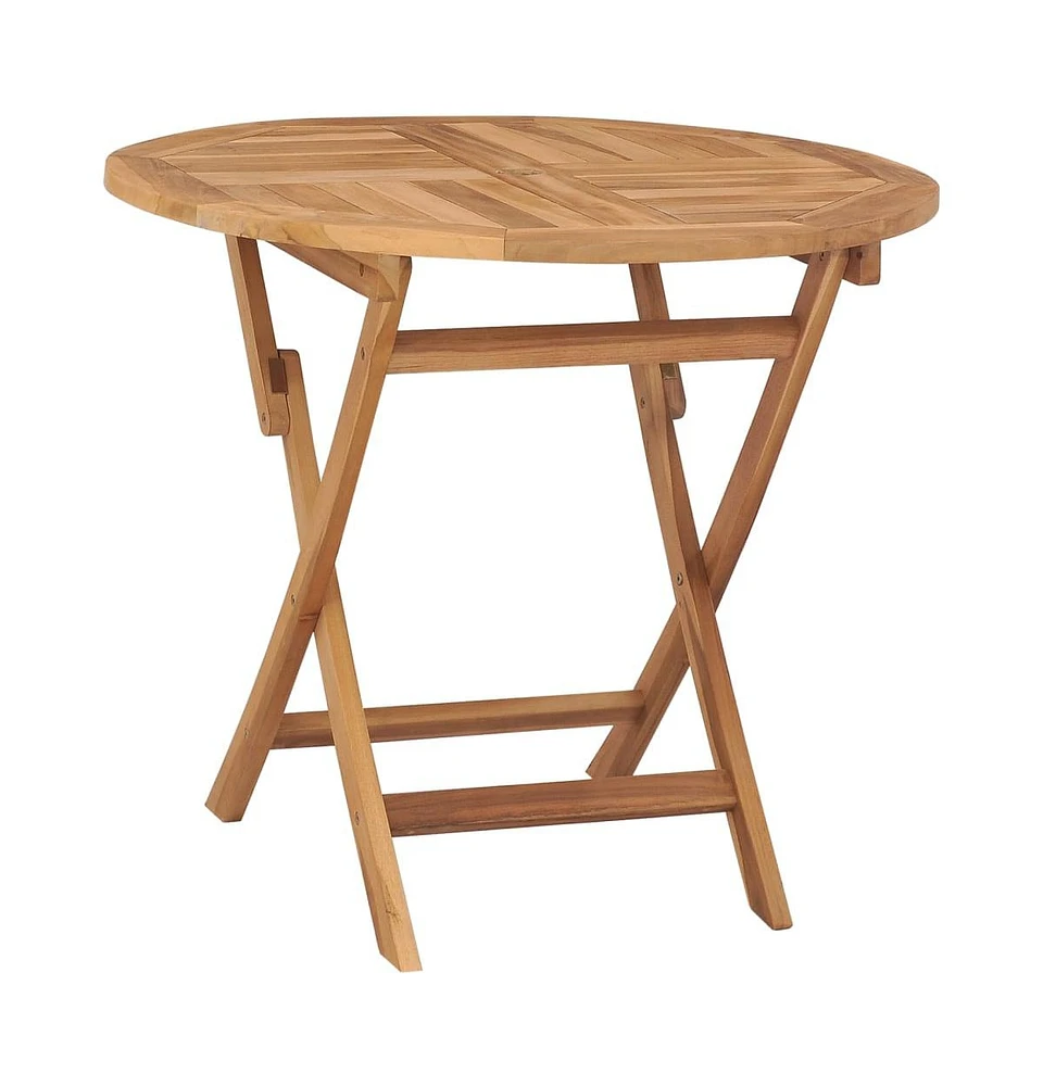 vidaXL Folding Patio Table 33.5"x29.9" Solid Teak Wood