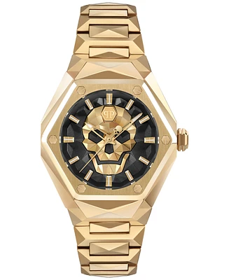 Philipp Plein Women's Skull Spikes Gold Ion Plated Stainless Steel Bracelet Watch 40mm