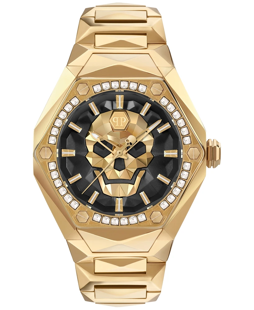 Philipp Plein Men's The Skull Spikes Gold Ion Plated Stainless Steel Bracelet Watch 45mm